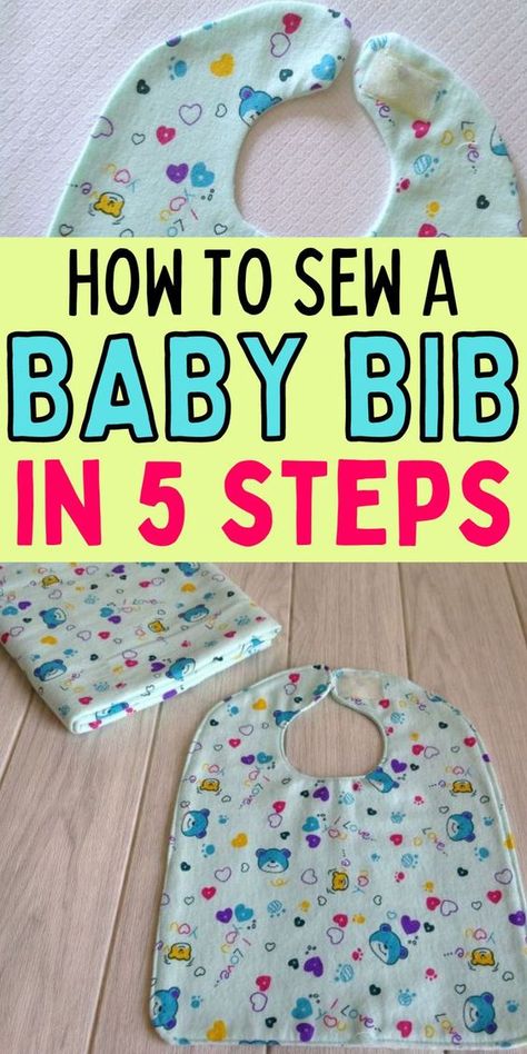 Easy baby bib tutortial. How to make a simple bib for your baby. 5 step baby bib. Diy Baby Boy Bibs, Baby Bib Tutorial Free Pattern, Baby Bib Sewing Pattern, Diy Baby Bibs Pattern, Bib Sewing Pattern, Baby Bibs Patterns Free, Easy Baby Sewing Patterns, Best Baby Bibs, Baby Bib Tutorial