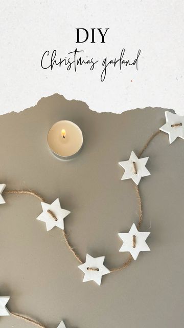 Sofi Sokolova on Instagram: "Creating a Minimalist Scandinavian Christmas Garland 🌟✨ Craft your own with star cookie cutter, air dry clay (I used JOVI), and jute twine.🌲✨ #christmasgarland #diychristmasdecor #diychristmas #christmascrafts" Air Dry Christmas Decorations, Air Dry Clay Garland, Clay Star Garland, Air Dry Clay Christmas Decorations, Clay Garland, Scandinavian Crafts, Air Dry Clay Christmas, Garland Craft, Clay Christmas Decorations