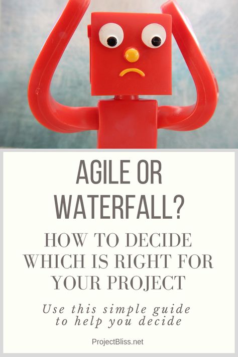 When trying to decide whether to use Agile or Waterfall, how do you know which is best for your project? Use this list of criteria to help decide. #projectmanagement #agile Waterfall Project Management, Agile Vs Waterfall, Product Owner Agile, Agile Project Management Tools, Agile Coaching, Safe Agile Framework, Agile Transformation Roadmap, Waterfall Project, Mgmt