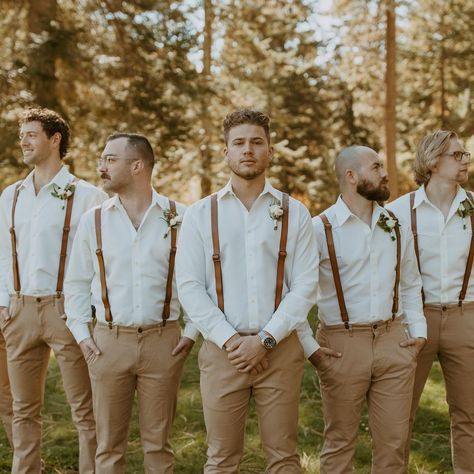 Beige Suspenders Groomsmen, Groomsmen Attire Khaki, Country Groomsmen Attire, Khaki Groomsmen, Boho Wedding Attire, Rustic Groomsmen Attire, Khaki Wedding, Rustic Wedding Attire, Boho Wedding Groomsmen