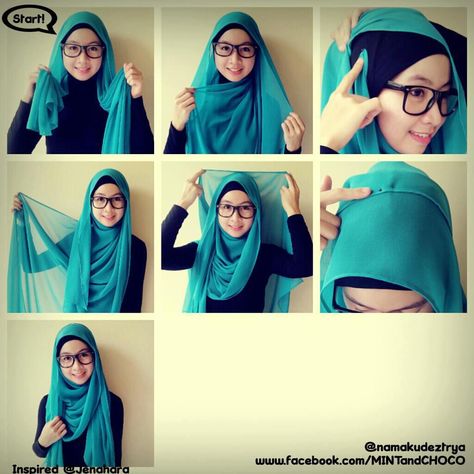 Hijab Step By Step, Hijab Types, Square Hijab Tutorial, Hijabi Mode, Hijab Styling, Shawl Tutorial, Hijab Stile, How To Wear Hijab, Wearing Hijab