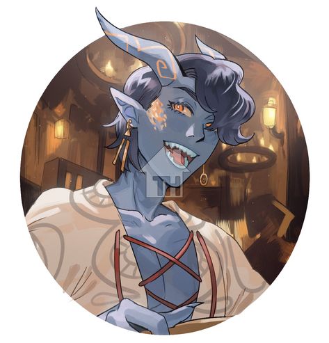 Blue Tiefling, Fantasy Ocs, Dnd Journal, Pc Ideas, Dragon Born, Rp Characters, Monster Boy, Dungeons And Dragons Characters, Dnd Art