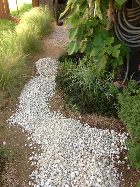 http://gardenerofgoodandevil.wordpress.com/2014/05/04/how-to-build-a-stable-pea-gravel-path/ Pea Gravel Path, Pea Gravel Garden, Backyard Hill, Hill Landscaping, Gravel Walkway, Gravel Pathway, Pea Gravel Patio, Gravel Landscaping, Decomposed Granite