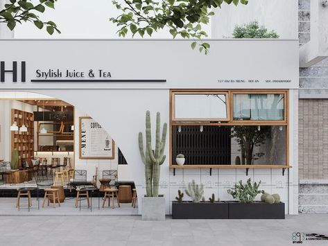 Duy Huynh, Cafe Exterior, Architecture Restaurant, Small Coffee Shop, Shop Facade, Coffee Shop Interior Design, Cafe Concept, Design Café, Storefront Design