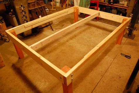 Strong and Tough Platform Bed DIY Elevated Bed Frame, Platform Bed Diy, Diy Twin Bed Frame, Diy Platform Bed Frame, Diy For The Home, Build A Platform Bed, Diy Twin Bed, Platform Bed Plans, Bed Woodworking Plans