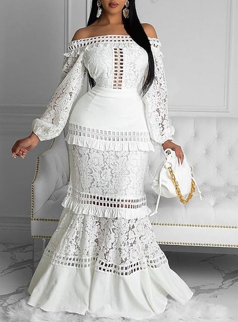 Fair Maiden, Women Lace Dress, Banquet Dresses, Party Dresses Online, White Dress Party, Evening Dresses For Weddings, Winter Dress, White Maxi, Floor Length Dresses