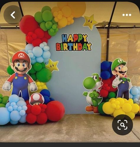 Mario Birthday Balloon Ideas, Mario Party Balloon Garland, Mario Balloon Decor, Super Mario Bros Party Ideas Outdoor, Mario Theme Decor, Mario Kart Balloon Garland, Mario Bros Birthday Decoration, Mario Bros Birthday Party Decoration, Super Mario Balloon Decorations