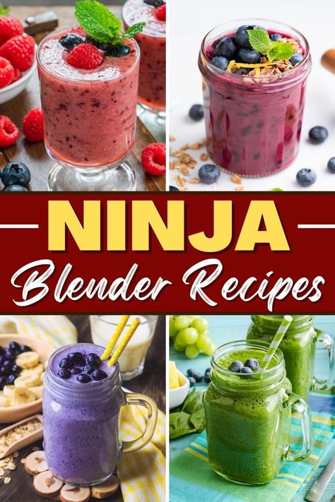 These simple Ninja blender recipes are so quick and convenient! From smoothies to shakes, you can whip up these healthy and delicious recipes in a snap. Ninja Nutri Blender Recipes, Ninja Single Serve Smoothie Recipes, Ninja Blender Recipes Smoothies Protein Shakes, Ninja Smoothie Blender, Ninja Blender Smoothies, Ninja Smoothies, Ninja Blender Recipes, Make Ahead Smoothies, Lemonade Smoothie