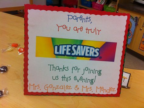 Open House Display for Parents--You are Truly Lifesavers! Open House Display, Parent Appreciation, Open House Ideas, Open House Night, Parent Conferences, Volunteer Ideas, Curriculum Night, Student Presentation, School Open House