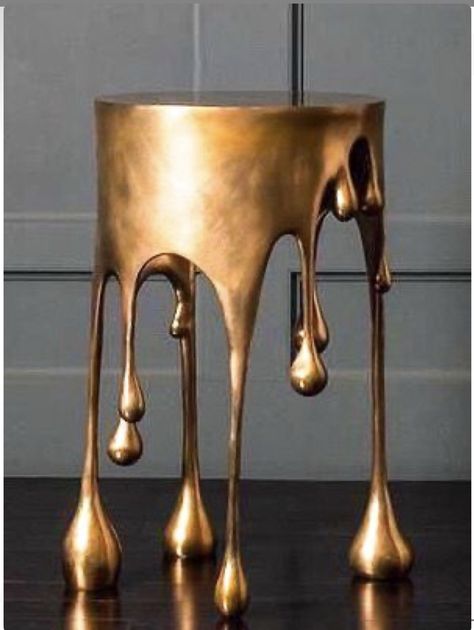 Drip Side Table, Weird Table Design, Weird Side Table, Drip Furniture, Weird Interior Design, Funky Side Table, Drip Table, Funky Table, Art Deco Side Table