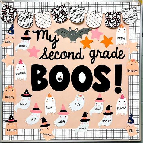 Boo! Bulletin Board Boo Bulletin Board, Boo From Our Crew Bulletin Board, Halloween Bulliten Board Ideas Classroom, October Bulletin Boards, Creative Bulletin Boards, Fall Displays, October School, Room Parent, Pumpkin Activities