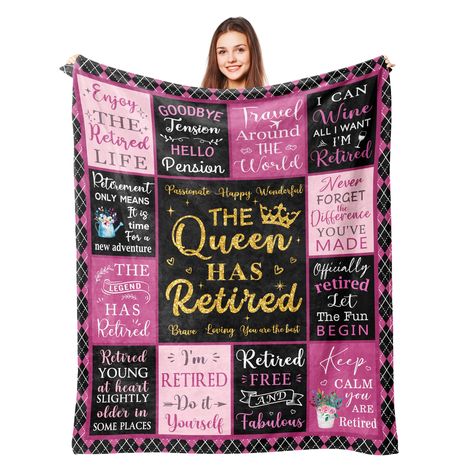 PRICES MAY VARY. 【Retirement Gifts For Women】This is a unique gift for retired women. A blanket can bring them warmth and love, wishing them beauty, health, and happiness forever. 【The Best Retirement Gifts】This blanket is specially designed for retired women. It is suitable as a gift for yourself, mother, grandma, wife, aunt, sister, friend, colleague, etc. It will be a meaningful retirement gift. This retirement blanket represents recognition of her work and career and a blessing for her retir Gifts For Mother In Law, Retirement Gifts For Women, Farewell Gifts, Mother In Law Gifts, In Law Gifts, Gift For Woman, Retirement Gift, Retirement Gifts, Gifts For Coworkers