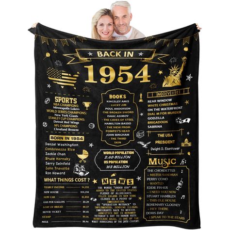 PRICES MAY VARY. 🎁【70th Birthday Gifts for Women/Men】Happy 70th birthday! 70th birthday is a major milestone on the road and one that is worth celebrating. This blanket is designed for your 70th birthday and is perfect for expressing love and warmth. This birthday blanket can be at birthday parties to express wishes and love given to relatives and friends, such as mothers, dads, wives, husbands, aunts, uncles, grandparents, sisters, etc. ✨【Use Scenario】This blanket is suitable for all seasons, Mens 50th Birthday Gifts, 50th Birthday Gifts For Men, 75th Birthday Gifts, 40th Birthday Gifts For Women, Happy 80th Birthday, 85th Birthday, Happy 70 Birthday, Birthday Gifts For Men, Neil Patrick