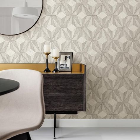 Gold Geometric Wallpaper, Brewster Wallpaper, Wallpaper Warehouse, A Street Prints, Wallpaper Textured, Silver Wallpaper, Wallpaper For Sale, Geometric Wall Decor, Contemporary Wallpaper