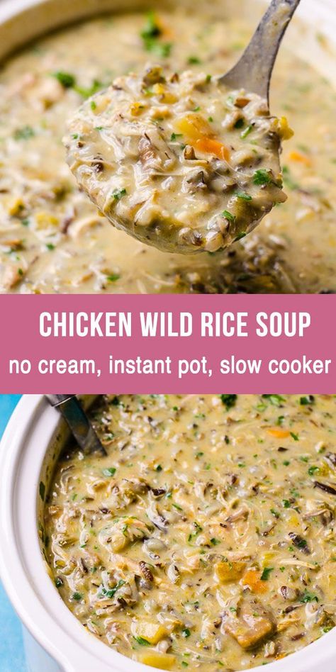 Wild Rice Soup Recipes, Chicken Wild Rice, Chicken Wild Rice Soup, Rice Soup Recipes, Pot Recipes Healthy, Quick And Easy Soup, Chicken And Wild Rice, Diner Recept, Wild Rice Soup