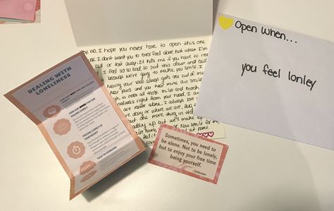 Open when... You feel lonely  #openwhenletters Boyfriend Open When Letters, Open When Letters For Boyfriend, Open When Cards, Open When Envelopes, Surprise Boyfriend, Open When Letters, Letters To Boyfriend, Birthday Surprise Boyfriend, Diy Gifts For Friends