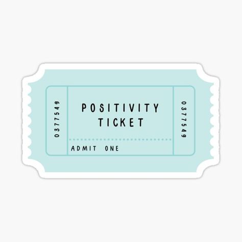 #positivity #ticket #redbubble Aesthetic Ticket, Aesthetic Stickers For Journal, Pastel Green Stickers Aesthetic Printable, Aesthetic Ticket Sticker, New York Ticket Sticker, Vintage Ticket Stickers, Ticket To Anywhere Sticker, Preppy Stickers, Green Sticker