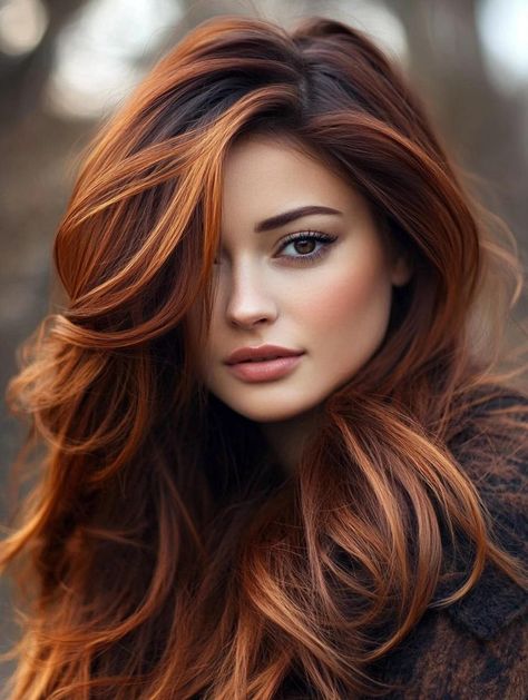 Rich and Vibrant Fall Hair Colors for Brunettes to Try This Season Dark Bronze Hair Color, Copper Hair With Lowlights Dark Auburn, Hair Color To Make Green Eyes Pop, Hazel Eyes Hair Color Ideas, Fall Winter Hair, Green Eye Hair Color Ideas, Best Hair Colour For Green Eyes, Red Brown Hair Color Auburn, Brunette To Red Hair Balayage