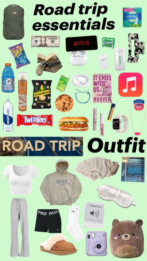 Apps For Road Trips, Airport Essentials, Road Trip Necessities, Trip Essentials Packing Lists, What To Pack For Vacation, Road Trip Bag, Road Trip Kit, Trip Packing List, Airplane Travel Essentials