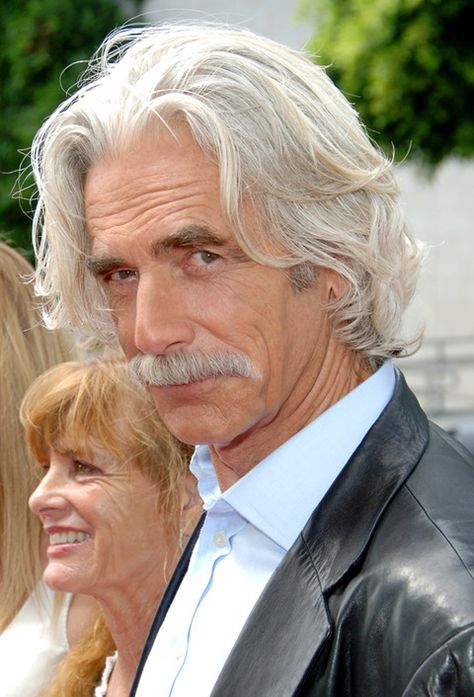 Sam and Katherine, I see you checking me out, Sam. Wink, wink, nudge, nudge, say no more.... Older Mens Long Hairstyles, Sam Elliott Pictures, Katherine Ross, Sam Elliot, Older Mens Hairstyles, Katharine Ross, Grey Hair Men, Sam Elliott, Men's Long Hairstyles