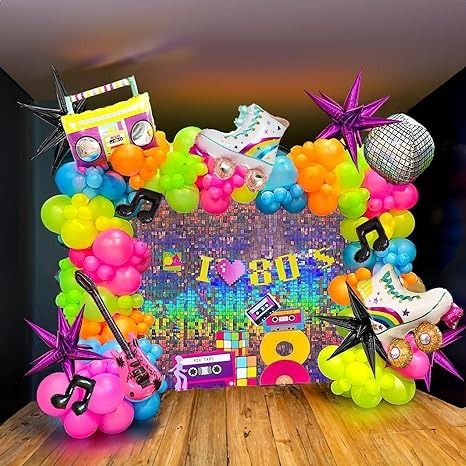 80s Prom Table Decorations, 80s Sweet 16 Party Ideas, 80s Dance Theme, 80 Party Ideas 80s Theme, 80s Prom Theme, 80s Birthday Party Theme, Back To The 80s Party, Music Themed Birthday Party, 80s Theme Party Decorations