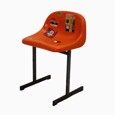 Style: Vintage
Design Period: 1970 to 1979
Materials: Metal, PVC
Color: orange
Dimensions: Width: 46, Depth: 39, Height: 67 Stadium Chairs, The 1970s, Vintage Design, Side Chairs, Metal Frame, 1970s, Orange, Frame, Furniture