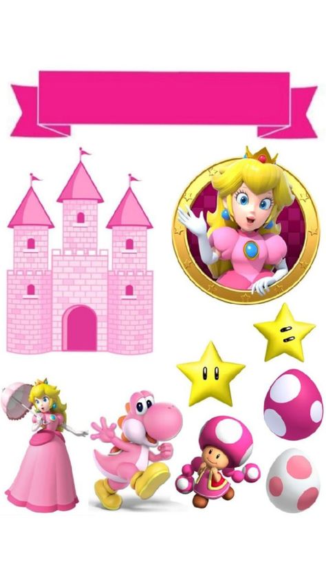 Princess Peach Cake Topper, Peach Mario Bros, Homemade Pinata, Princess Peach Party, Super Mario Coloring Pages, Super Princess Peach, Super Mario Bros Party, Super Princess, Peach Mario