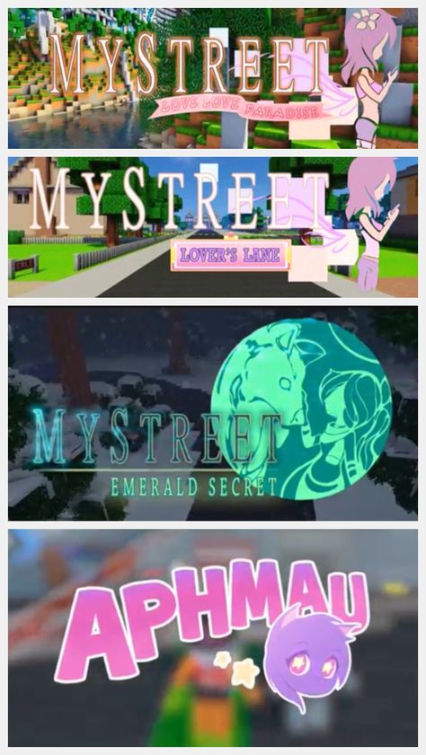 All the MyStreet seasons by Aphmau! Aphmau Love Love Paradise, Mystreet Fanart, Doors Logo, Aphmau Wallpaper, Aphmau My Street, Aphmau Youtube, Zane Chan, Aphmau Memes, Aarmau Fanart