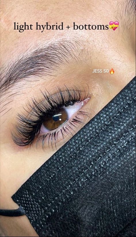 Wispy Hybrid Lash Extensions Black Women, Hybrid Lashes With Bottom Lashes, Kitten Lash Extensions, Natural Lash Extensions Black Women, Foxy Eyelash Extensions, Lash Extensions Black Women, Hybrid Lashes Extensions, Lash Extensions Styles Mapping, Hybrid Lash Extensions Styles Wispy