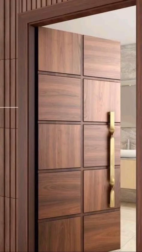 Flush Door Design Modern Veneer, Flush Doors Design Modern, Teak Wood Door, Chat Wallpaper, Modern Main Gate Designs, Wooden Door Entrance, Wallpaper Whatsapp, Teak Bathroom, Flush Door Design