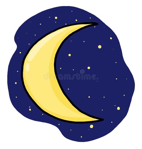 Half moon illustration. Crescent moon and stars at night cartoon #Sponsored , #Sponsored, #sponsored, #illustration, #cartoon, #night, #moon Half Moon Cartoon, Night Sky Illustration, Night Cartoon, Dark Night Sky, Sky Illustration, Freehand Drawing, Dark Nature, Moon Illustration, Business Icons Design