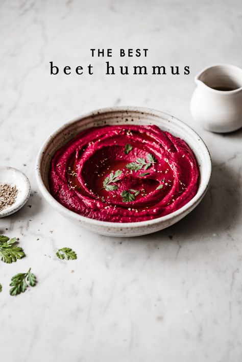 THE BEST BEET HUMMUS - ful-filled Beet Hummus Recipe, Roasted Beet Hummus, Hummus Recipe Homemade, Deep Magenta, Fresh Beets, Beet Hummus, Beet Recipes, Magenta Color, Roasted Beets