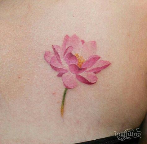 Cute flower wrist tattoo Pink Lotus Tattoo, Dotwork Tattoo Mandala, Lotusblume Tattoo, Small Lotus Tattoo, Water Lily Tattoos, Lillies Tattoo, Shape Tattoo, Hawaiian Tattoo, Lily Tattoo