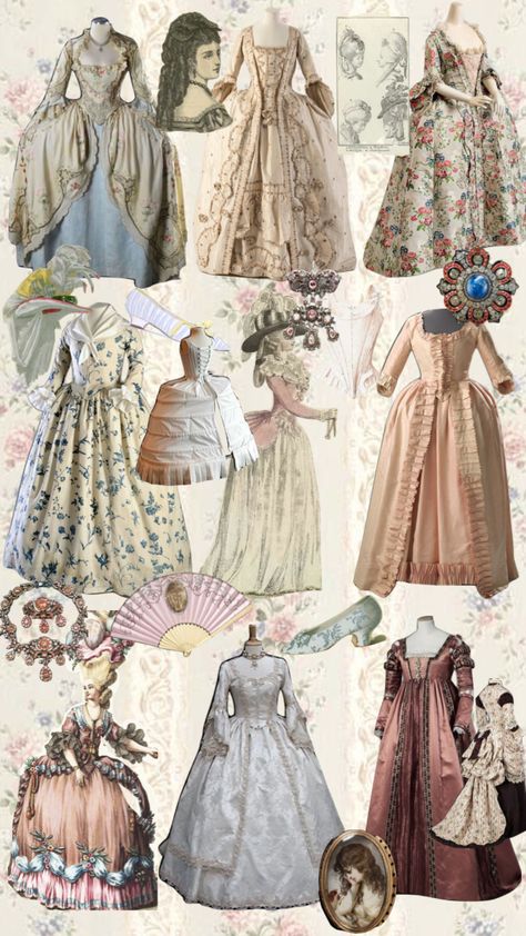 Rococo Aesthetic Fashion, 1720s Fashion, 1700s Aesthetic, Baroque Dress, 1890s Fashion, 19th Century Clothing, Rococo Fashion, Muslim Outfits Casual, Fashion Design Portfolio