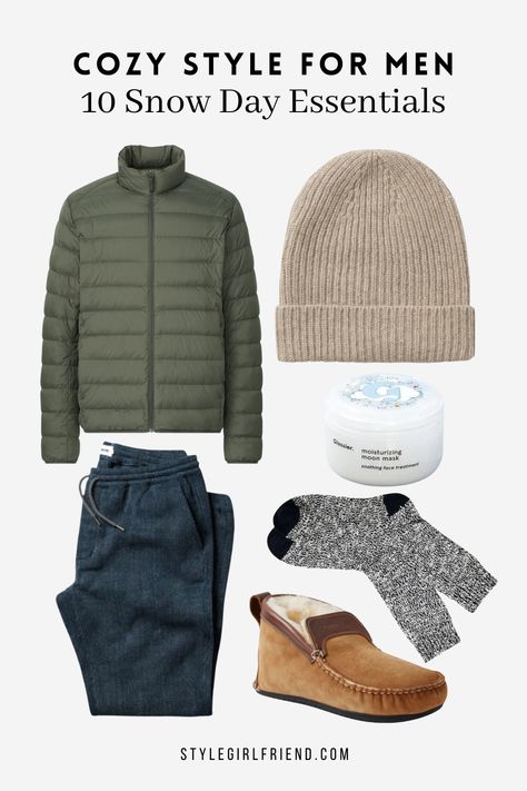 Looking for men’s Winter essentials for this cozy season? This is the guide for you. Click here for our favourite Winter wardrobe essentials for men, cozy style outfits for men, and stay home fashion style. Men’s Winter Outfits Snow, Winter Hat For Men, Winter Outfits Men Cold Weather Snow, Cozy Style Outfits, Winter Essentials For Men, Clean Wardrobe, Cold Weather Outfits Winter, Winter Style Guide, Essentials For Men