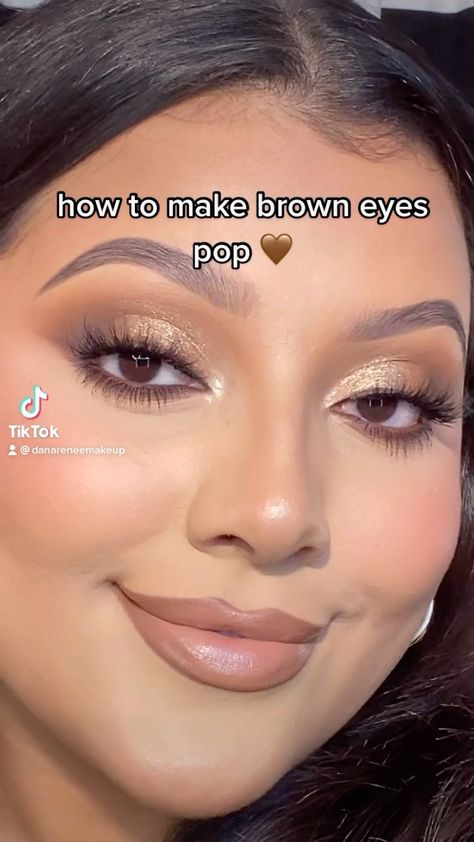 Makeup Looks For Gala, Brown Ombre Eyeshadow, Makeup Without Fake Eyelashes, Natural Soft Glam Makeup Tutorial, Brown Makeup Looks Tutorial, Brown Skin Eye Makeup, Easy Eyeshadow Looks For Beginners, Dark Skin Eye Makeup, How To Make Makeup Last All Day