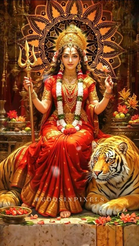 Images Of Maa Durga, God Wallpaper Maa Durga, Hindu Goddess Parvati, Goddess Durga Images, Mata Parvati Images, Durgashtami Images, Godess Durga Wallpapers, Kamakhya Devi Images, Devi Maa Images