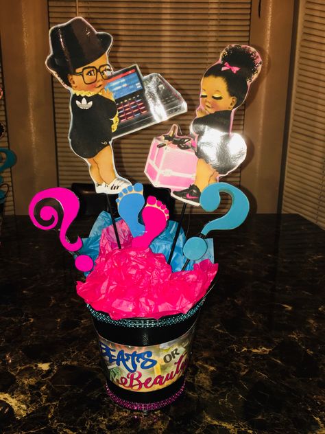 Beauty Or Beats Gender Reveal Ideas, Wild N Out Gender Reveal, Beats Or Beauty Gender Reveal, Beauty And Beats Gender Reveal Ideas, Fades Or Braids Gender Reveal Decorations, Fresh Prince And Princess Gender Reveal, Fresh Prince Or Princess Gender Reveal, Gender Reveal Ideas, Gender Reveal Party Theme