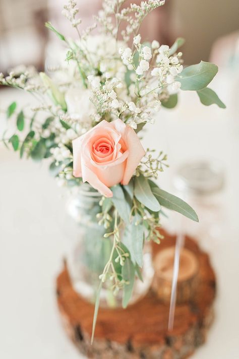 Sage And Peach Wedding Decor, Sage And Peach Wedding Centerpieces, Blush And Sage Centerpieces, Sage Green And Peach Wedding Centerpieces, Peach And Green Wedding Decorations, Sage Green And Peach Wedding Decor, Sage Peach Wedding, Peach Sage Wedding, Sage And Peach Wedding