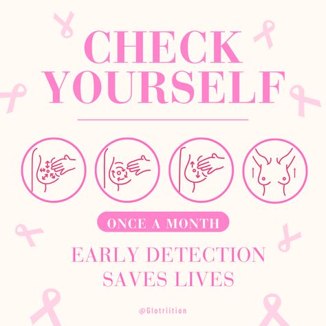 Did you know only 25% of women regularly perform a self-breast exam? Early detection can save lives. Follow these steps to check your breast health at home:

1️. Stand in front of a mirror, check for visible changes. 
2️. Raise arms, look for swelling or dimpling. 
3️. Feel for lumps using a circular motion—under the arms, and across the entire breast.

Make self-care a priority—check yourself monthly!

#breastcancerawareness #breastcancerawarenessmonth #breastcancer #selfcare #womenshealth Early Detection Saves Lives, Check Yourself, Breast Health, Circular Motion, Save Life, Womens Health, Self Care, Did You Know, Motion