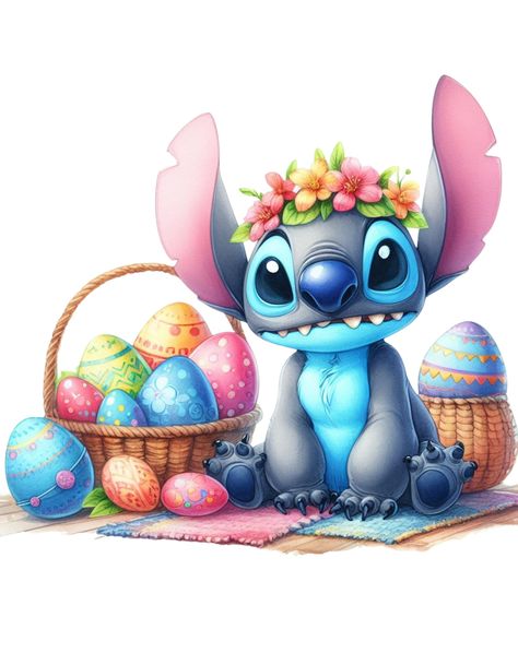 Angel Wallpapers, Easter Stitch, Stitch Easter, Png Pictures, Rabbit Book, Lilo And Stitch Drawings, Angel Wallpaper, Stitch Drawing, Stitch And Angel