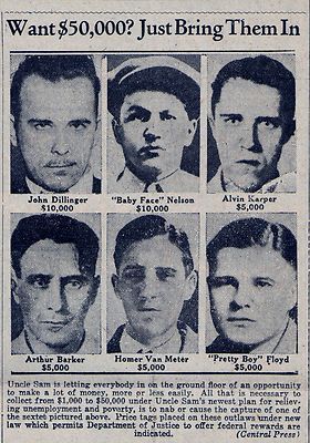 1934 "WANTED" Reprinted wanted poster Infografis Sejarah, Famous Criminals, Earp Brothers, Baby Face Nelson, John Dillinger, Celtic Alphabet, Public Enemies, Billy Kid, Real Gangster