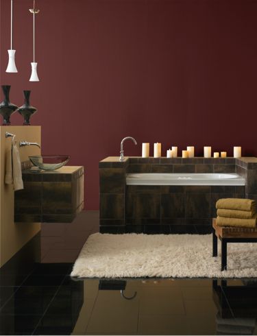 Sherwin-Williams 2013 Color Forecast: Midnight Mystery -- Rustic Red (SW 7593) love this color Rustic Red Sherwin Williams, Rustic Country Bedrooms, Walls Color, Romantic Bathrooms, Palette Wall, Red Paint Colors, Room Wall Colors, Dining Room Remodel, Paint Color Inspiration