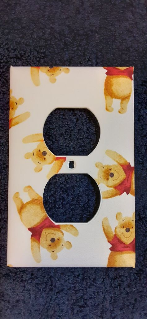 Plates Wall Decor, Plates Wall, Pooh Nursery, Winnie The Pooh Nursery, Plate Wall Decor, Pooh Baby, Wall Plates, Light Switch Plates, Switch Plate