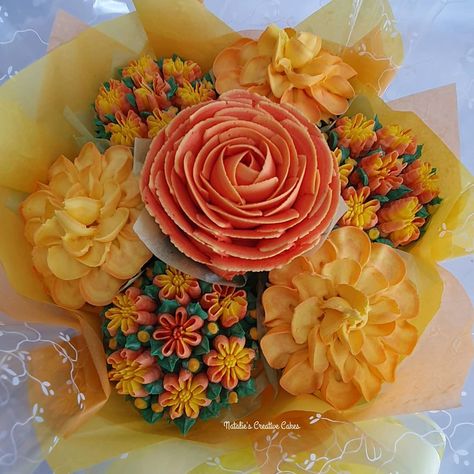 Natalie's Creative Cakes on Instagram: “Continuing on my Monday bright sunshine theme, I will finish the day as I started, with fiery oranges, deep yellows and a rather lovely…” Sunshine Theme, Yellow Cupcakes, Cupcake Bouquets, Bright Sunshine, Wedding Chocolate, Chocolate Wedding Cake, Cupcake Bouquet, Wedding Cakes With Cupcakes, Funny Animal Quotes