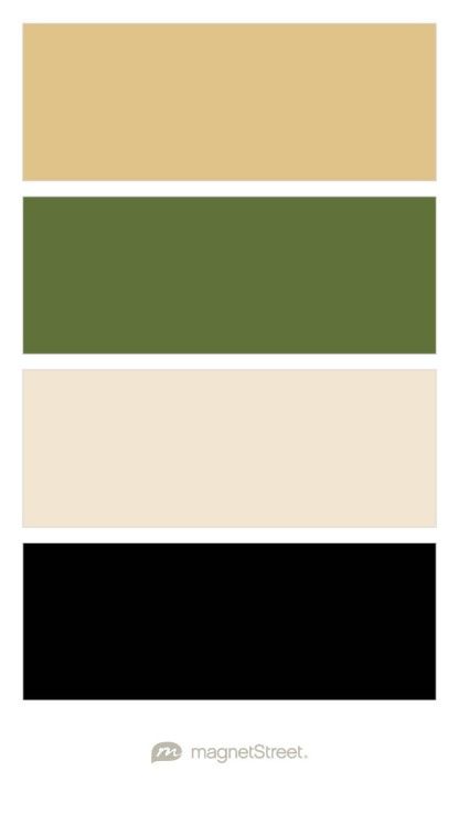 Gold, Olive, Champagne, and Black Wedding Color Palette - custom color palette created at MagnetStreet.com Black Wedding Color Palette, Champagne And Black Wedding, Tan Color Palette, Black Gold Wedding, Black Color Palette, Gold Color Palettes, Gold Palette, Salon Suites, Green Color Schemes