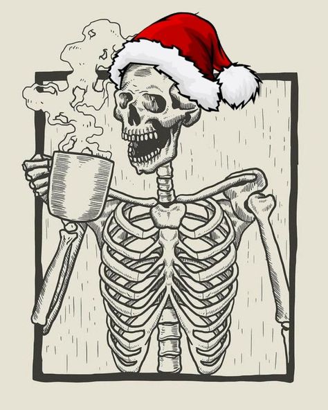 Creepy Christmas Drawing, Christmas Horror Art, Badass Drawings, Pin Up Girl Tattoo, How To Draw Santa, Spooky Christmas, Horror Drawing, Christmas Horror, Creepy Christmas