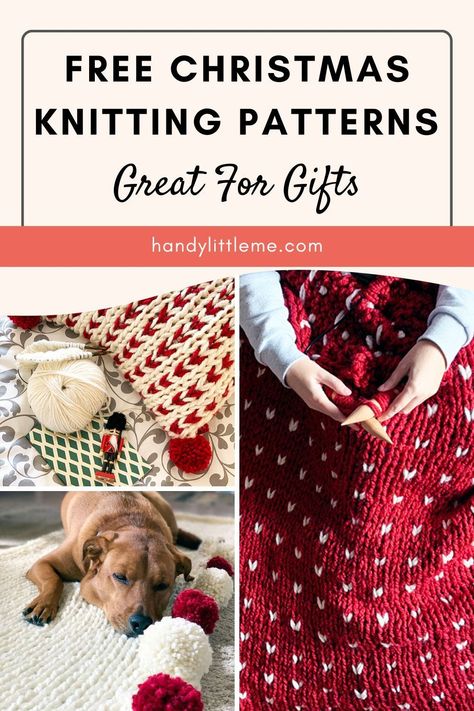 Free Knitting Patterns Christmas Decorations, Gifts To Knit For Christmas, Christmas Scarf Knitting Pattern, Knit Holiday Decorations, Quick Christmas Knits, Intermediate Knitting Projects, Christmas Free Knitting Patterns, Knitting Patterns Free Christmas, Christmas Gift Knitting Ideas