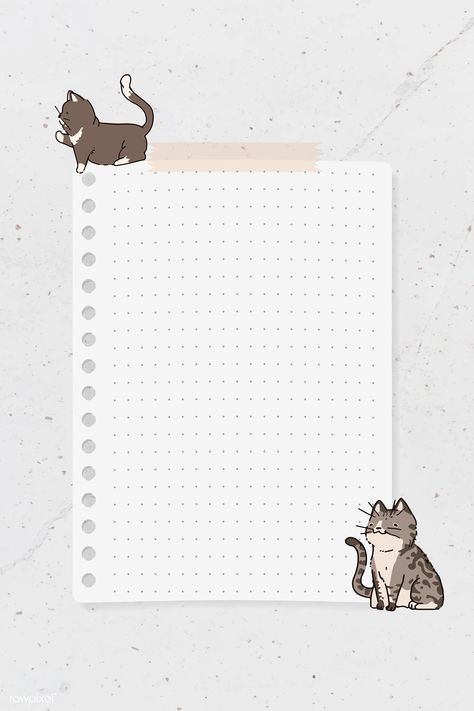 Cat lover pattern dotted note paper template vector | premium image by rawpixel.com / marinemynt Note Paper Template, طابع بريدي, Note Writing Paper, Cat Frame, Cat Background, Memo Paper, Cat Doodle, Notes Art, Instagram Frame Template