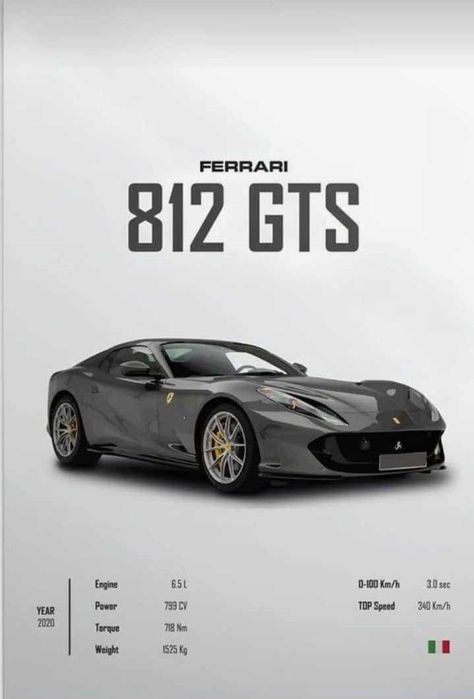 Ferrari 812 Gts, Car Facts, Ferrari 812, Ferrari Cars, F1 Wallpaper Hd, Cars Brand, New Porsche, Cool Car Pictures, Classy Cars